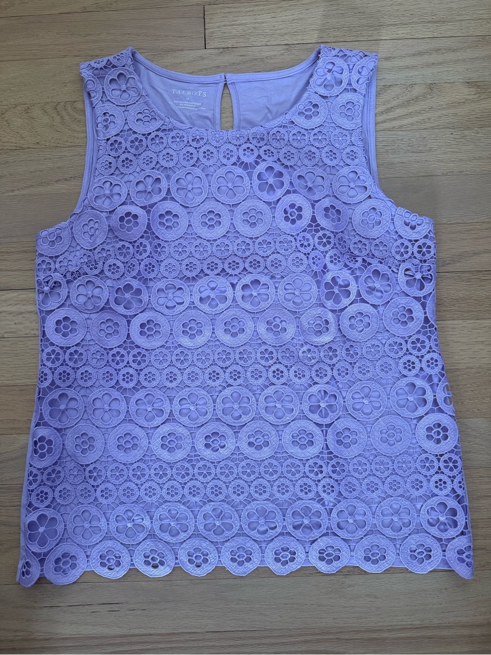 Talbots Medium Lavender Purple Lace Front Tank Top